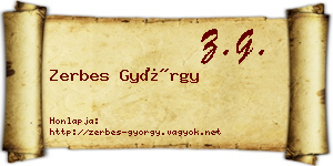 Zerbes György névjegykártya