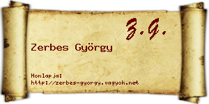 Zerbes György névjegykártya