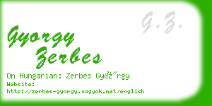 gyorgy zerbes business card